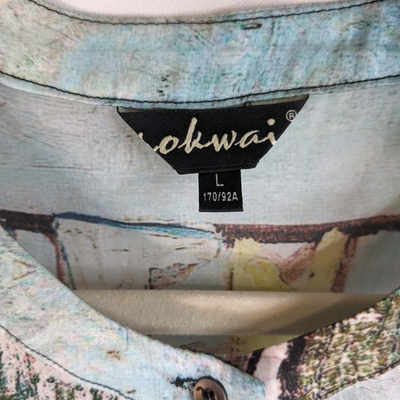 Hokwai Japanese Kimono Tunic Hand Print Unique Art Design 100% Silk Large Q-1 - Picture 6 of 16